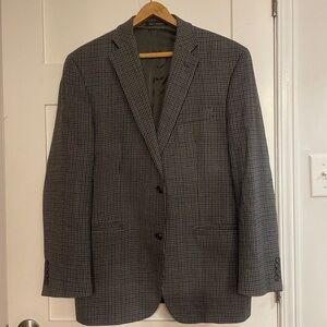Ralph Lauren Men's Black and Gray Checkered Blazer